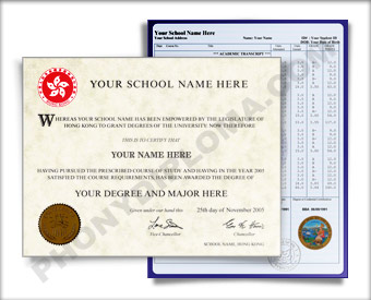 Fake Diploma and Transcripts from Hong Kong University Hong Kong D&T